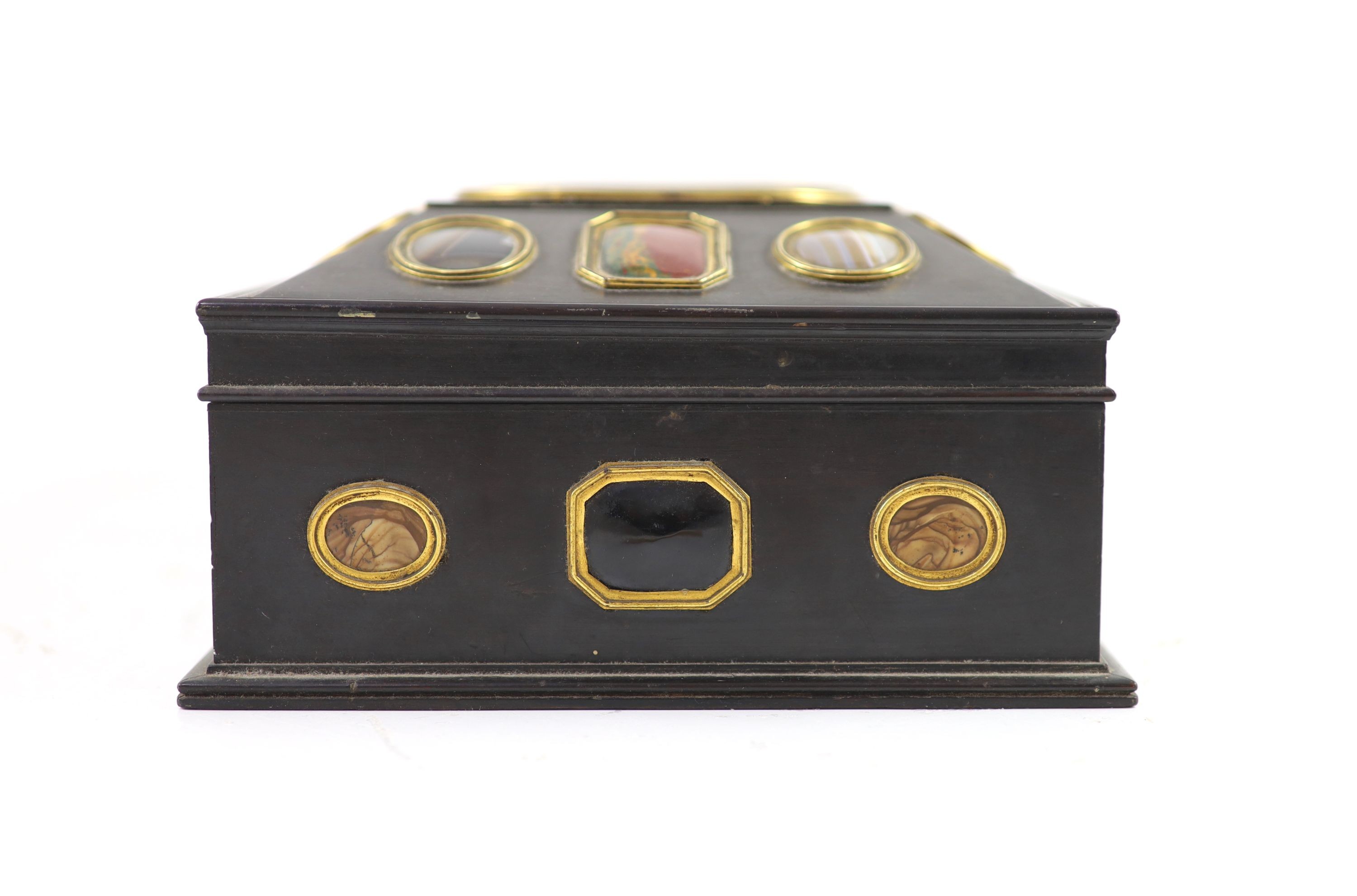 A late George III Grand Tour Souvenir ebony work box width 29cm depth 21cm height 11cm